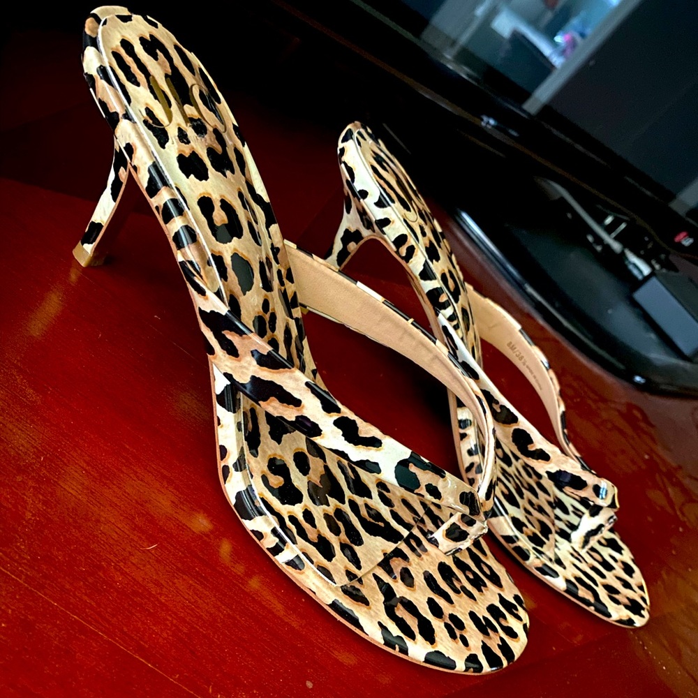 JLO Cheetah/Leopard High Heel Flip Flops